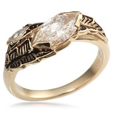 Large Leaf Engagement Ring
