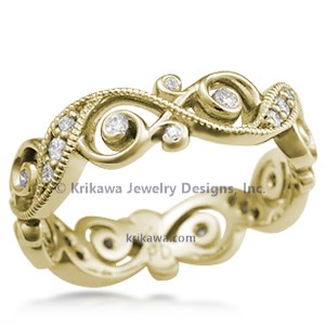 Infinity Leaf Diamond Wedding Band