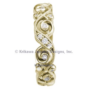 Infinity Leaf Diamond Wedding Band
