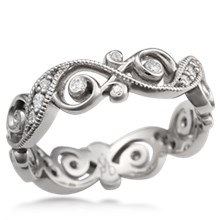 Infinity Leaf Diamond Wedding Band