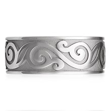 Infinity Leaf Eternity Wedding Band - top view
