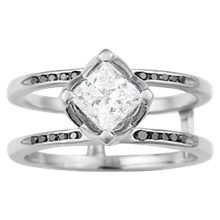 Organic Scaffolding Diamond Engagement Ring - top view