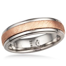 Textured Two Tone Wedding Band