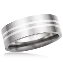 Double Stripe Two Tone Wedding Band