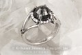 Raw Claw Engagement Ring with Black and White Diamond Accents