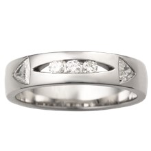Men's Diamond Arrow Wedding Band - top view