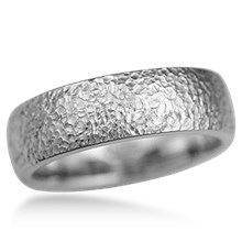 Heavy Texture Hammered Wedding Band