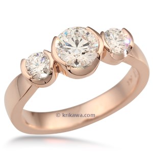 Modern Three Stone Engagement Rings Krikawa Custom Jewelers