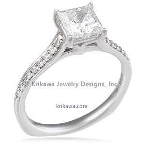 Pave cathedral engagement best sale ring