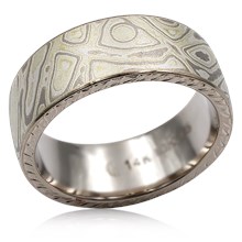 Hand Engraved Mokume Wedding Band