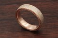 Hand-engraved Mokume Wedding Band