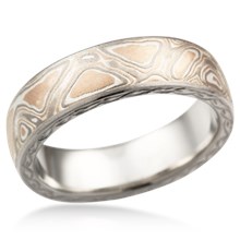 Hand Engraved Mokume Wedding Band
