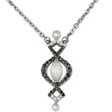 Infinity Black & White Marquise Pendant