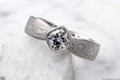 Mokume Solitaire Full Bezel Engagement Ring