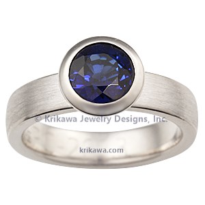 Modern Brushed Engagement Ring