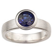 Modern Brushed Engagement Ring - top view