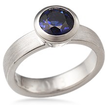 Modern Brushed Engagement Ring