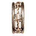 Looking for a masculine, artisan wedding band? How about a gritty ring design reflective of your lifestyle or personality? Our Barbed Wire Wedding Band is the answer. The bars of this ring have a wood-grain pattern, with the "wire" wrapped in-between.