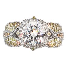 Butterfly Pave Halo Engagement Ring - top view