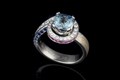 Mokume Sunrise Engagement Ring with Graduated Sapphires
