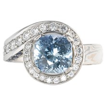Mokume Sunrise Engagement Ring - top view