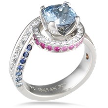 Mokume Sunrise Engagement Ring