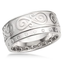 Contemporary Infinity Wedding Band with Diamonds