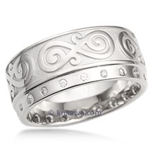 Contemporary Infinity Wedding Band with Diamonds 