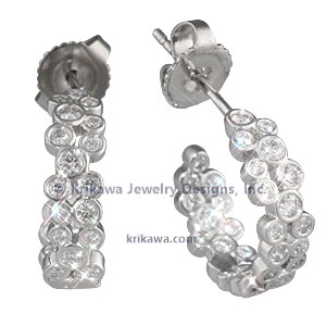 Scattered Bezel Diamond Earrings