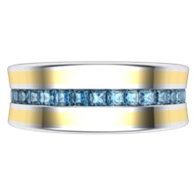  	Cigar Channel Diamond Wedding Band - 8mm - top view