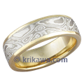 Yellow Gold Mokume Wedding Band