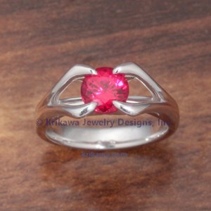 Ruby Carved Branch Engagement Ring