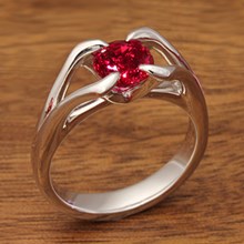 Lab Ruby Carved Branch Size 4.5