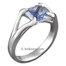 Space Princess Engagement Ring with Blue Sapphire
