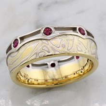 Mokume & Sapphire Coronet Size 10.75