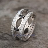 Tribal Double Diamond Thorn Wedding Band