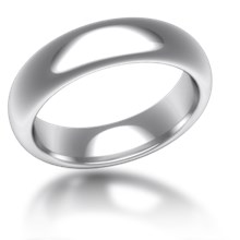 Plain Wedding Band Half Round Wide