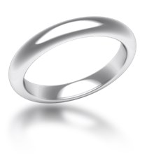 Plain Wedding Band Half Round Narrow