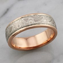 6 mm White Mokume Wedding Band