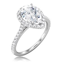 Pear Halo Pave Engagement Ring