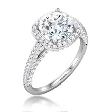 Regal Cushion Halo Engagement Ring