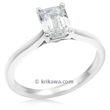 Emerald Cut Solitaire Engagement Ring 