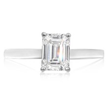 Emerald Cut Solitaire Engagement Ring - top view