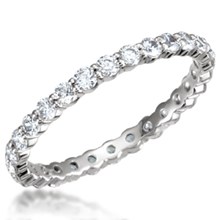 Shared Prong Wedding Band- 2mm Diamonds