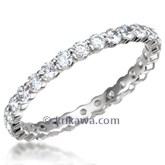 Shared Prong Wedding Band- 2mm Diamonds