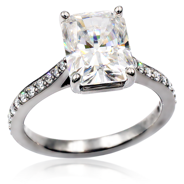 Radiant Center Cathedral Engagement Ring