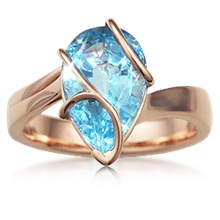 Wrapped Pear Engagement Ring - top view