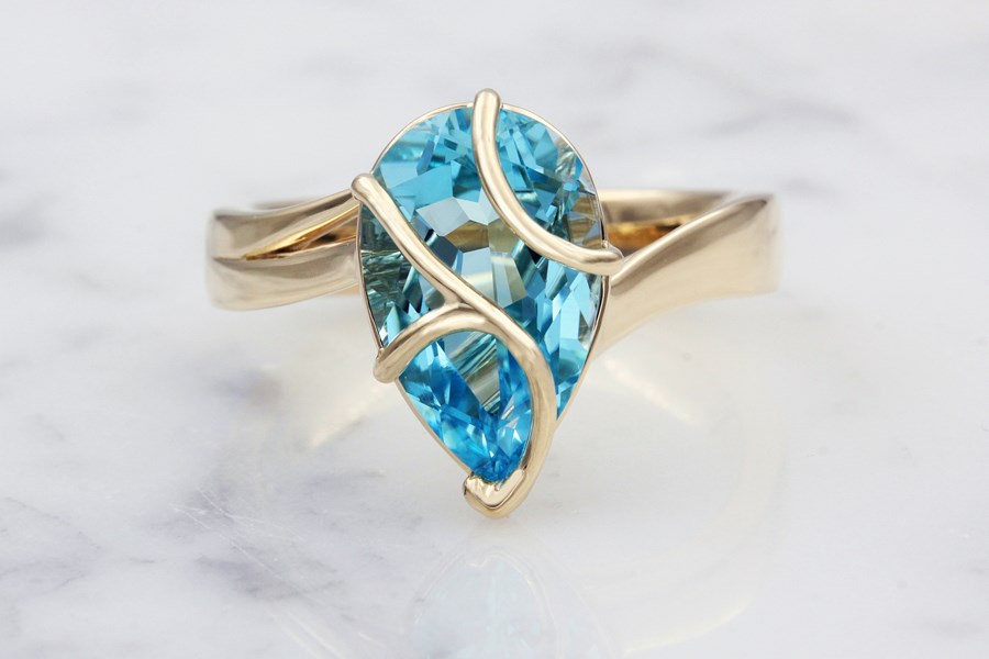 Wrapped Pear Engagement Ring