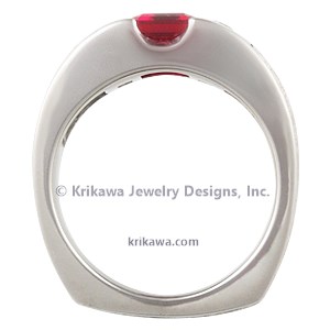Mokume Flush Three-Stone Wedding Band