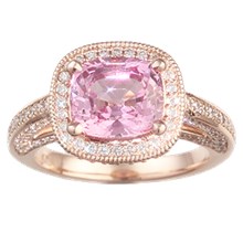 Elizabethan Pave Engagement Ring - top view